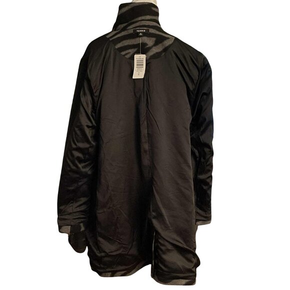 NWT TORRID 0 Jacquard Blazer Style Coat L/12 Black Gray Tiger Zebra Animal Print - Picture 15 of 16